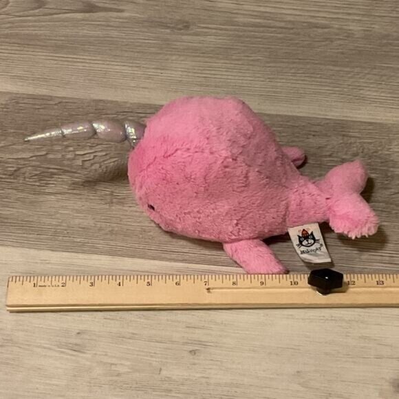 Jellycat Sea Sorbet Fuschia Narwhal Soft Toy Plush Pink Stuffed Animal - Picture 4 of 5